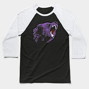 Purple 8bit Bear Baseball T-Shirt